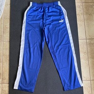 Puma Mens Royal Blue Joggers with White Stripes